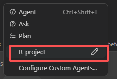 Chat 中选择 Agent